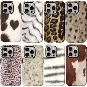 Faux Fur Animal Print Phone Case, Leopard Cow Zebra Print Y2K Aesthetic   Phone Cases for iPhone 17 Air 16 Pro Max 15 14 Plus 13 12 11  Cute Gift Protective Cover