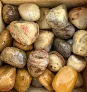 yellow crazy lace agate tumbles