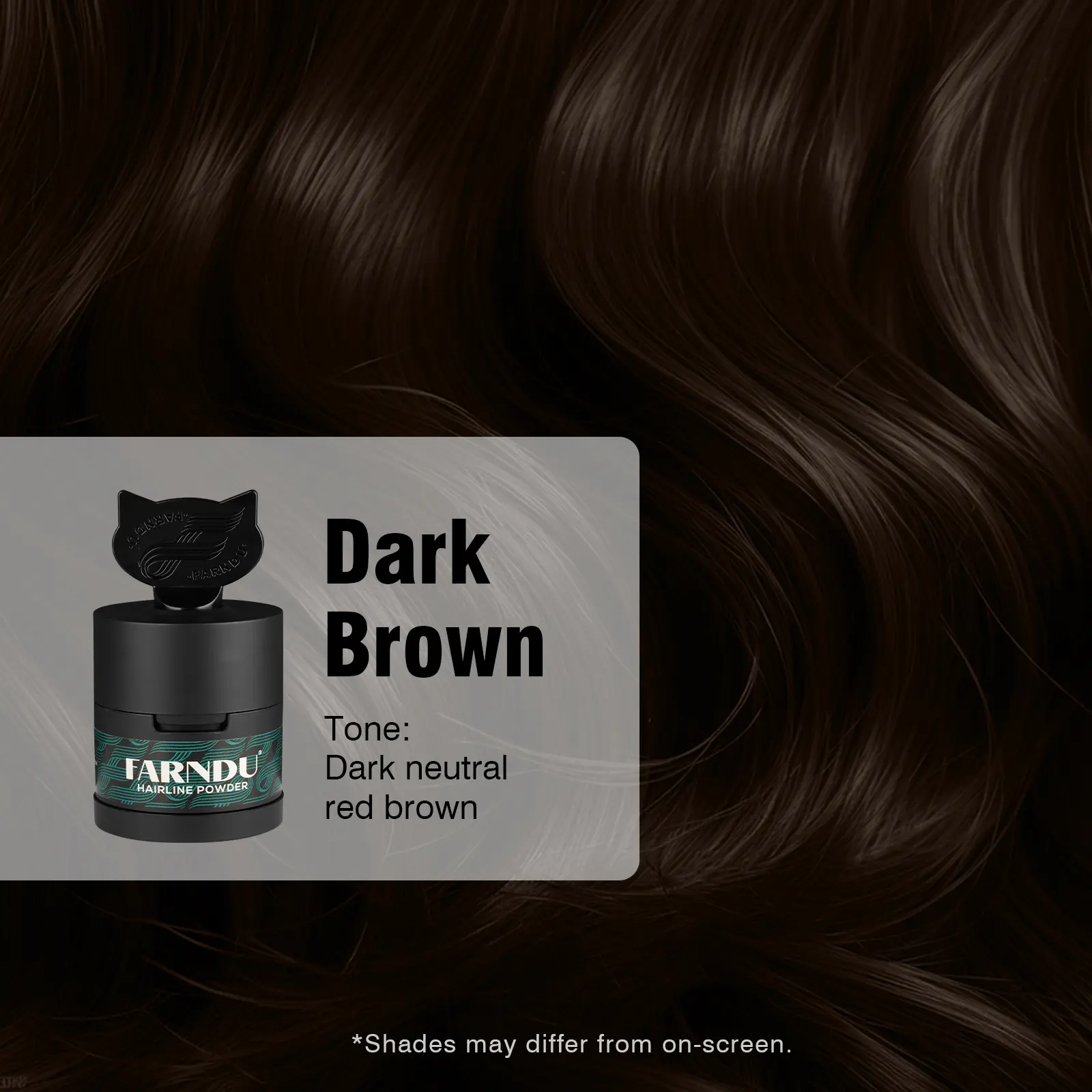 FARNDU Dark Brown Salon Hairline Powder 12g | Coverage Roots and Hair Loss | Color Touch-Ups | Dual - Brush Design & Extra Replacement Packs