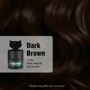FARNDU Dark Brown Salon Hairline Powder 12g | Coverage Roots and Hair Loss | Color Touch-Ups | Dual - Brush Design & Extra Replacement Packs