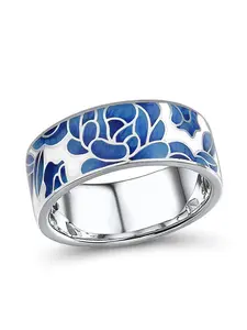 Vintage Flower Pattern Promise Ring, Fashion Cute Engagement Ring for Women & Girls, Trendy All-match & Exquisite Jewelry for Birthday Gift, Wedding Promise Rings