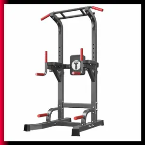 Nicole Selection Ultimate Power Tower 500LBS Capacity Adjustable Pull Up Bar & Dip Stand for Home Gym Multi-Function Strength Training Station with 10 Height Settings, 40YKMF6210, For Christmas Gifts Home Fitness Equipment