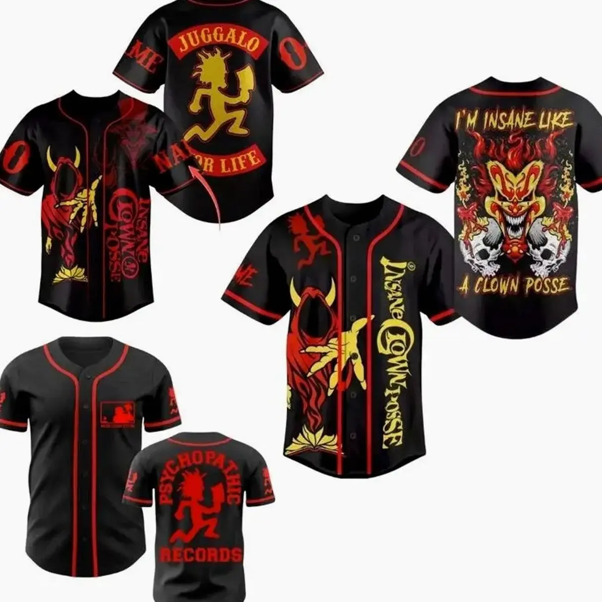 ICP Juggalo Baseball Jersey - Insane Clown Posse, Psychopathic Records Major League Psycho, Unisex Shirt Gift For Him, Gift For Her