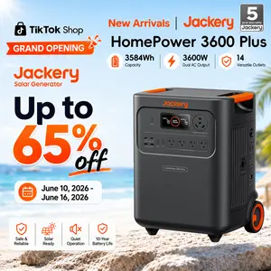[Opening Ceremony]  Jackery HomePower 3600 Plus Portable Power Station, 3600W AC Output, 3584Wh LFP Solar Generator, Expandable up to 21kWh, Essential Home Backup for Home Use, Emergencies, RV (Solar Panel Optional)