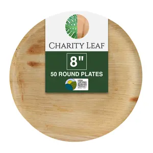 8" Inch Round Plate Bamboo Disposable