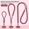 Women's 3-in-1 Durable Nylon Cellphone Lanyard Strap - Universal Clip-On Smartphone Holder, Anti-Theft Anti-Drop Protection Accessory, Adjustable Crossbody Phone Sling for Everyday Use