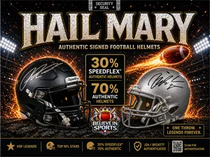 x1 Believe In Sports Signed Football Helmet Box Pick Your Pairs Single Box Authentic/Speedflex Helmet & Trading Cards Free Giveaways