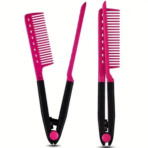 1pc V-clip Straight Hair Comb, Clip Comb, Organize and Trim Hair, Hair Styling Comb, Plastic Detangle Hair Styling Comb