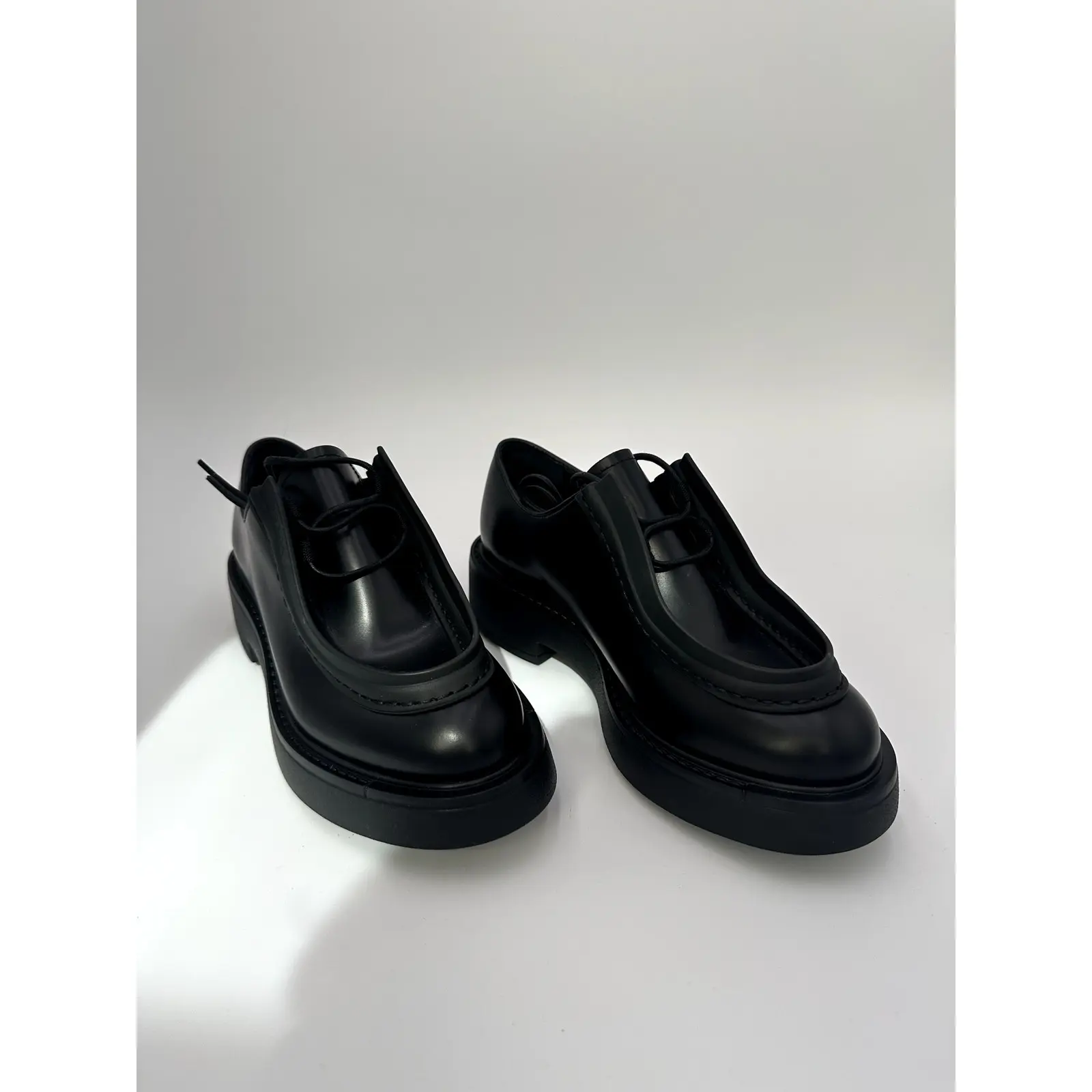 Prada Monolith Brushed Leather Lace-Up Shoes #20 Size 7, Vintage, Loafer