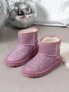 Girls' Warm Snow Boots, New Winter Boots, Simple Design, Soft Non-Slip Sole, Perfect for Winter Outdoor Activities, Comfortable and Stylish