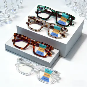 4-piece retro trend multi-focus reading glasses - leopard print frame & tortoiseshell frame, for both men and women, spring hinges, 0 to +4.00 magnification, essential for daily fashion and reading