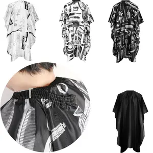 4Pcs Waterproof Hair Styling Cape Nylon Haircuting Salon Cape Gown for Salon Coloring Hair, Strings & Adjustable Snap Closure