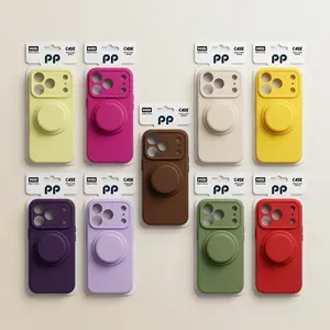 New Compatible with iP17 Pro Max Magnetic Airbag Rotating Stand 16 Pro Ultra-thin Liquid Silicone Full Protection Case 15