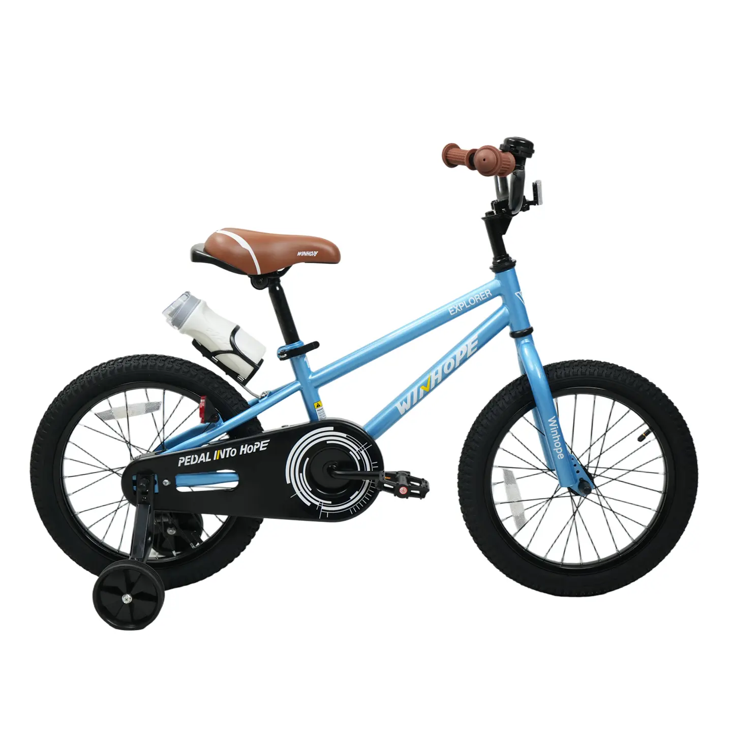 WINHOPE Explorer Kids Bike 12-18 Inch for Ages 2-9 | Training Wheels, Adjustable Seat & Handlebar, 95% Pre-Assembled, BPA & Latex Free