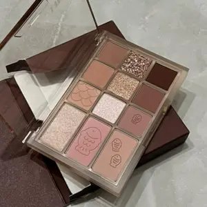 DIKALU Nude Pink Rose Palette, Matte and Shimmer Dual Effect, 12 Colors of Advanced Gray and Pink Brown Eyeshadow, Korean Clear and Transparent Feel Sombras de ojos