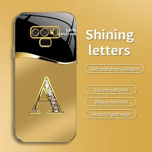 Suitable for [Galaxy Note9] New high-end shiny letter electroplated gold edge mobile phone case new business simple explosion-proof mobile phone case affordable anti-fall anti-fingerprint 995