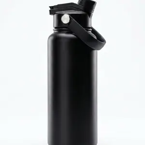 32 oz Water Bottle with 2-in-1 Straw and Spout Lid,Leak-Proof, BPA-Free, Double Wall Stainless Steel Water Bottle for Sports, Gym, Travel, and School.