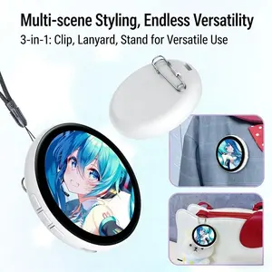 Wearable Smart E-Badge Customizable Bluetooth Photo AI GIF 360×360 IPS Touchscreen