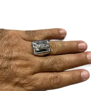 Anillo de Plata 925 Size 11 para hombre diseño elegante de la santa muerte calidad garantizada