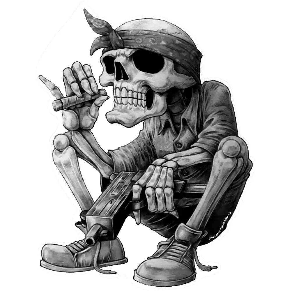 Car Stickers Gangster Hip Hop Sticker Rap Music Skeleton Skull  Cool Bandana Cigar Approx Exterior Accessories10cm*7.5cm