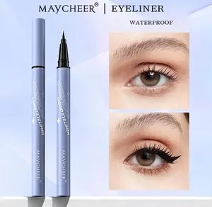 MAYCHEER Waterproof Liquid Eyeliner with Fine Brush Tip Smudge-Proof & Transfer-Resistant Long-Lasting Satin Finish Makeup Tool Black Eyeliner Lightweight Smooth Cosmetic Lipliner