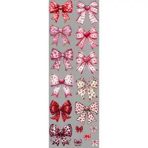 Valentine Day Bows  DTF Transfers Gang Sheet 24.5” wide x 72” long DIY Direct to Film T Shirt Transfers