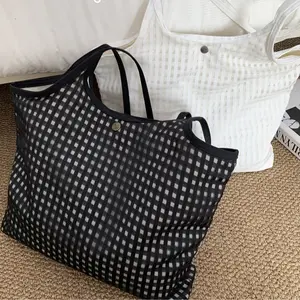 Women's Vintage Plaid Canvas Backpack, Single Shoulder Bag for Summer, Large Capacity Student Bookbag, Casual Artistic Design
