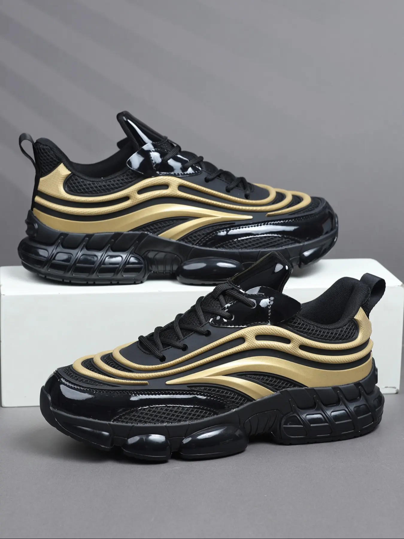 Men's Sporty Patchwork Sneakers, Breathable Running Sneakers, Workout Sneakers, Athletic Shoes, Breathable Runner, Breathable Textile & PU Upper Material, Low-Top Design, All Season Wear, Trendy, Fashion Running Sneakers, Casual Sporty Sneakers