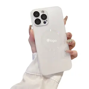 Applicable to iPhone15 mobile phone case nano AG frosted magnetic suction Apple 14 electroplating PC anti-fall advanced protective cover