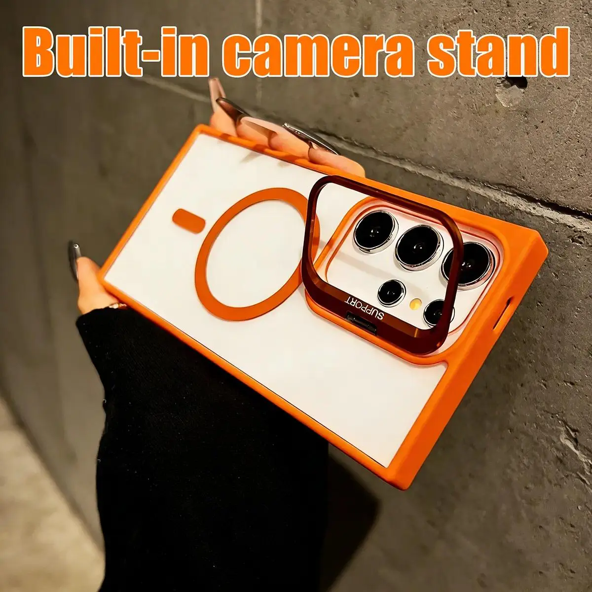 For Samsung Galaxy S26 S25 S24 S23 Plus S22 Ultra Shockproof Camera Ring Stand Heavy Duty Clear Case Compatible With MagSafe Cover + Camera Lens Protector