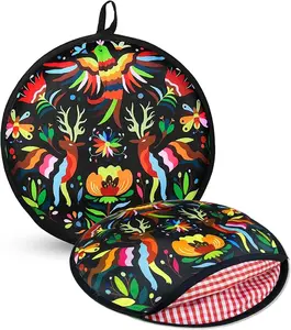 12 Inch Microwavable Tortilla Warmer Pouch, Insulated Fabric Bag Keeps Corn & Flour Tortillas Warm & Soft for Hours, Ideal for Home Kitchen, Party & Dining Use