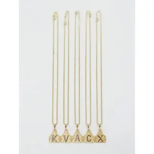 Complete K V A C X Set | 10.63” Chain Length Each | Vintage Embossed Tag Design | Perfect Couples Matching Gift