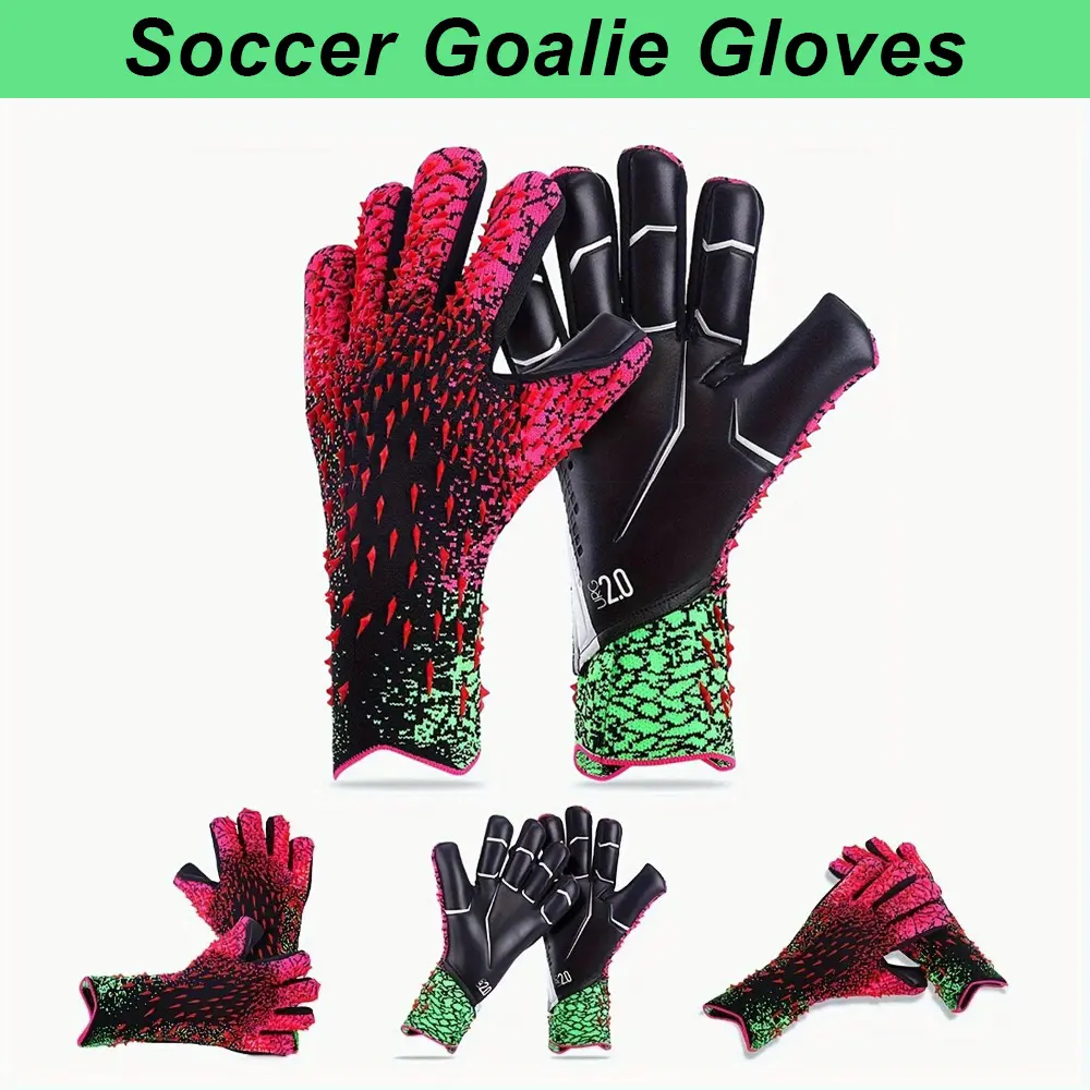 Professional Goalkeeper Gloves - 1 Pair Non-Slip Durable Soccer Gloves, Comfortable Fit & Strong Palm Grip, Unisex Football Training and Match Equipment.