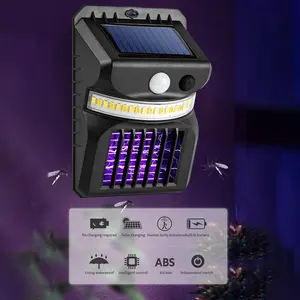 4 PACK Waterproof Solar Insect Zapper, Smart Sensor 3 Lighting Modes, Outdoor Fly Repellent Lamp for Backyard Porch Patio Camping