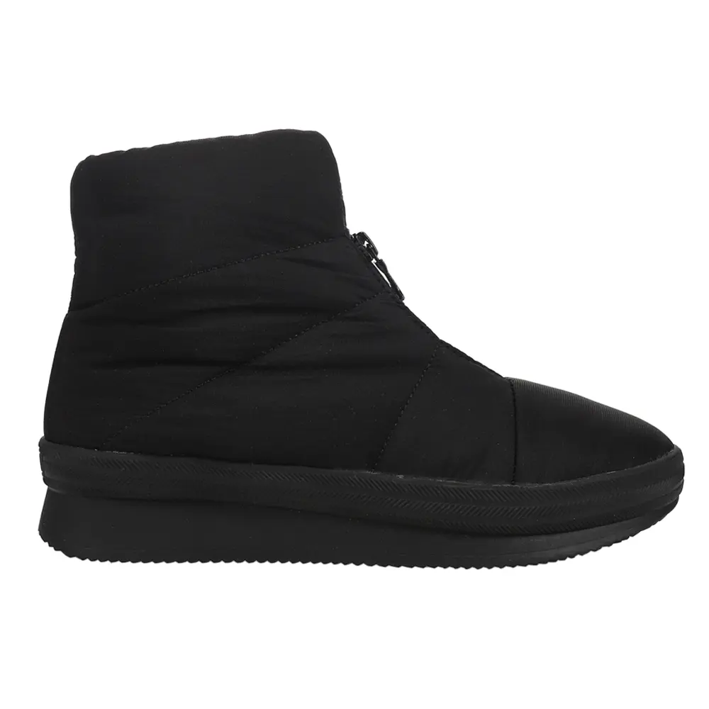 Keds Womens Bundle Quilted Round Toe Zippered Casual Boots Ankle - Black