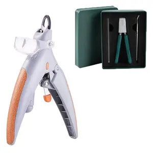 LED Pet Nail Clipper for Dark Claws - 5X Magnifying & Non-Slip Grinder, Safe Dog & Cat Nail Trimmer | Vet-Recommended