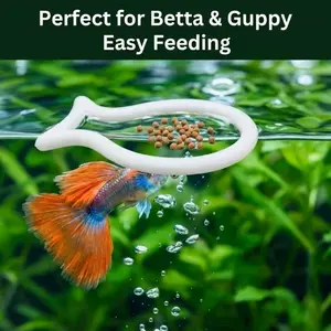 Two 3D Printed Fish-Shaped Aquarium Feeding Rings, Prevents Food Spreading, Reusable, User-Friendly, Ideal for Various Fish Tanks