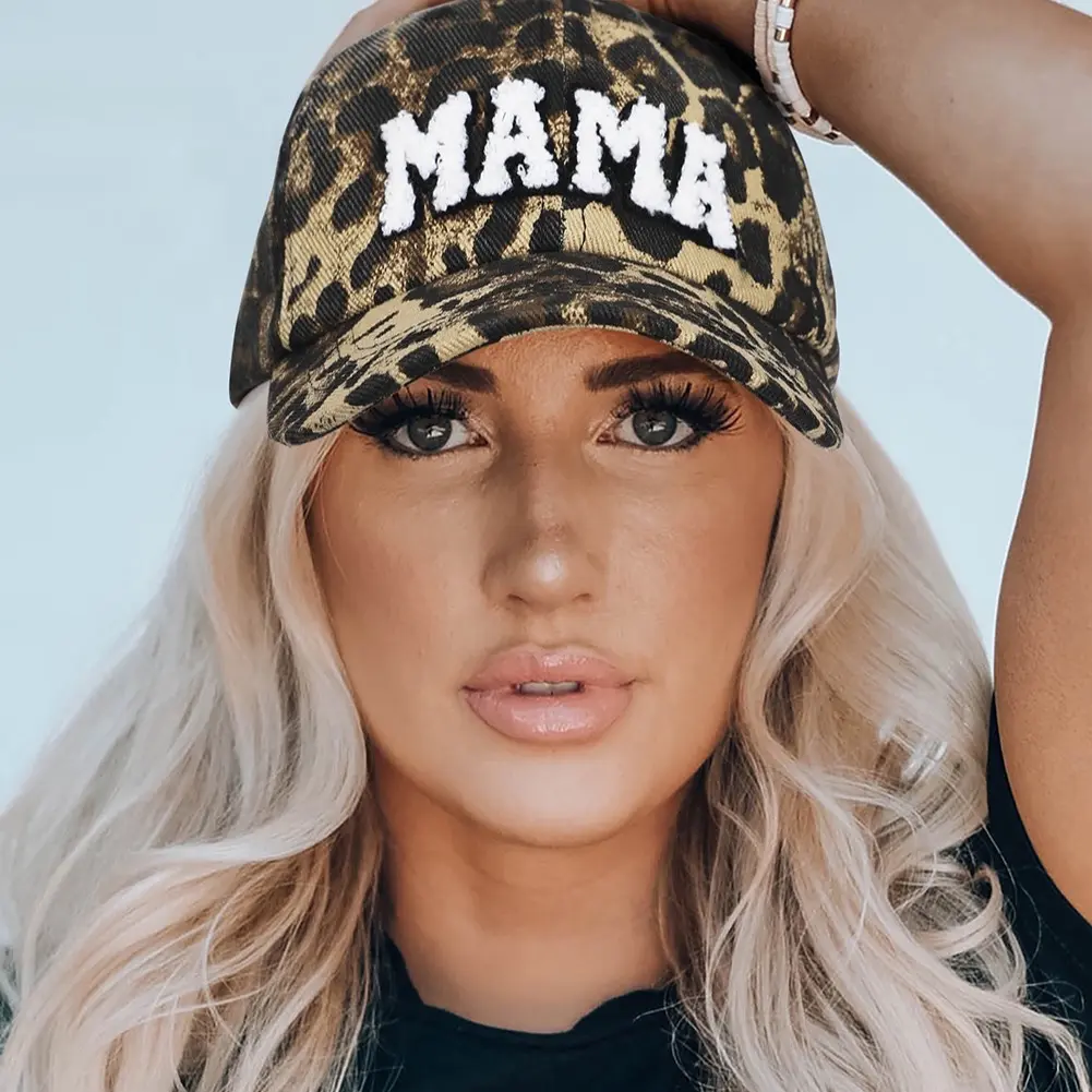 Leopard MAMA Embroidered Leopard Baseball Cap