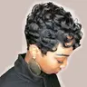 Short Pixie Wigs for Black Women, Gorgeous Fluffy Wigs with Bangs, Synthetic Hair Wigs for Party, Daily Use, Synthetic Fiber Wig, Synthetic Material Wigs, Pre Cut Wig, Black Woman Wigs