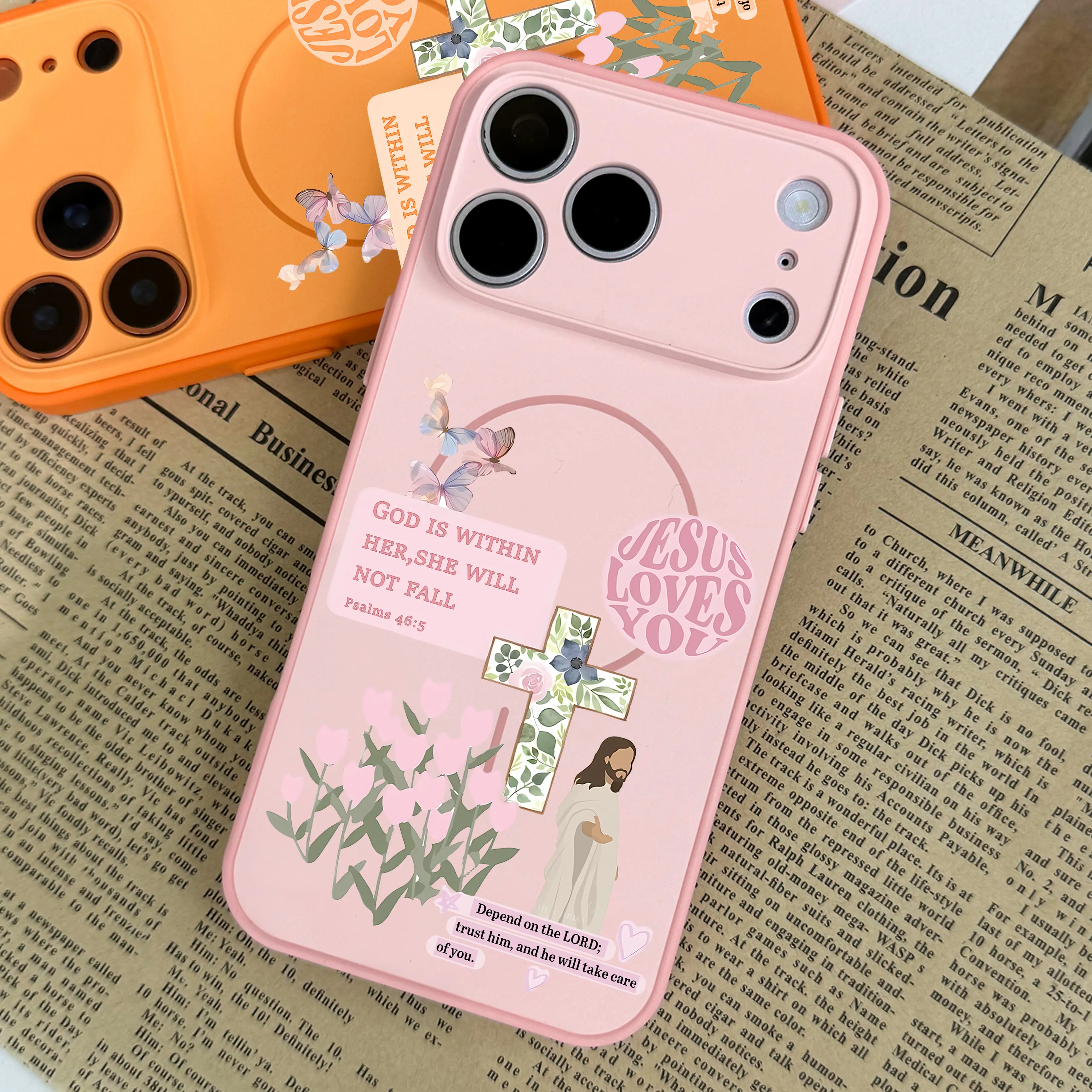 Aesthetic Christian Magnetic phone case for iPhone 17Pro Max Air 16Plus E 15 14 13 12 11 cases, Jesus Cross Bible Verse, Matte and comfortable, Shockproof Drop,Protection Durable,Protective Silicone Cover, Gift For Girls.JL98