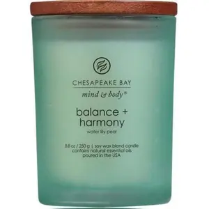 Chesapeake Bay Balance + Harmony Scented Candle Water Lily Pear Fragrance 50 Hours Burn Time Warm & Decorative Soy Wax Blend