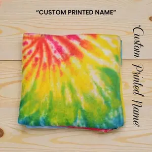Personalized Printed Tie Dye Beach Towel – Jumbo 34x68