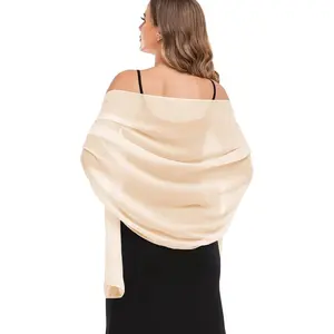 Shawls and Wraps for Evening Dresses Sheer Chiffon Women Elegant Soft Silky Wraps Wedding Bridal Scarf