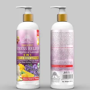 Essential Palace Organic Stress Relief Lotion – Eucalyptus & Lavender (5-in-1) – 16.1 fl oz