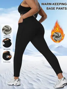 Plus Size High Waist Fleece Lined Leggings, Pocket Design, Winter Warm Bottoms, Ultimate Comfort and Fashion Essential