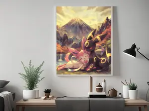 [Sale off up to 50%] [Free ship] Sylveon and Umbreon Pokemon Poster, Anime Poster, High Quality, Bedroom Wall Art, Japanese Home Decor