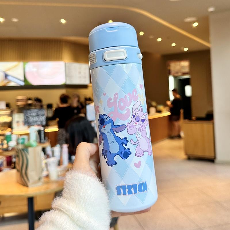 Disney Series Magic Dual-Drink Insulated Cup 470ML/16oz Judy Nick Stitch Lotso Bear Mug,Leak-Proof Design,Hot & Cold Retention,Food-Grade Stainless Steel,Holiday & Holiday Haul