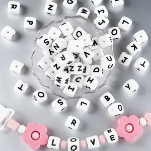 26pcs Silicone Letters Bead 10mm English Alphabet Beads For Jewelry Making DIY Personalized Name Chain Accessories