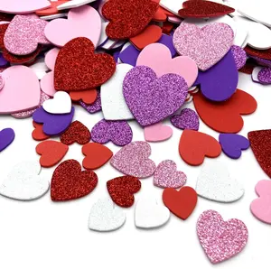 360 Pcs Heart Stickers Self Adhesive Foam Hearts Heart Shaped Decals in Glitter and Matte Red Pink White Purple for Valentine's Day Crafts Décor DIY Greeting Cards Mother's Day Cards