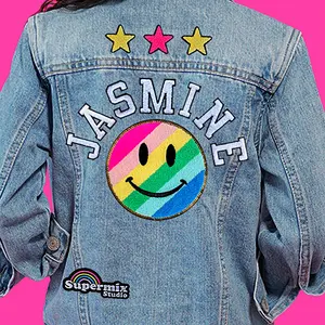 Supersize Patch Custom Denim Jacket with Chenille and Embroidered Patches